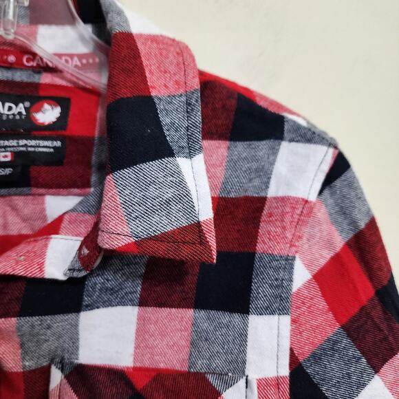Canada Weather gear NWT button front red black plaid flannel woman's size small - Picture 6 of 8